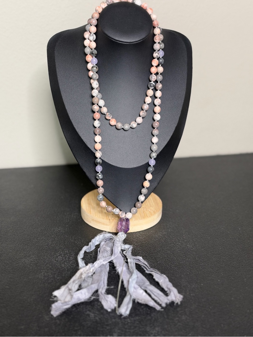Boho Western Multi-Color Stone Boho Beaded Glass Tassel Necklace Jewelry